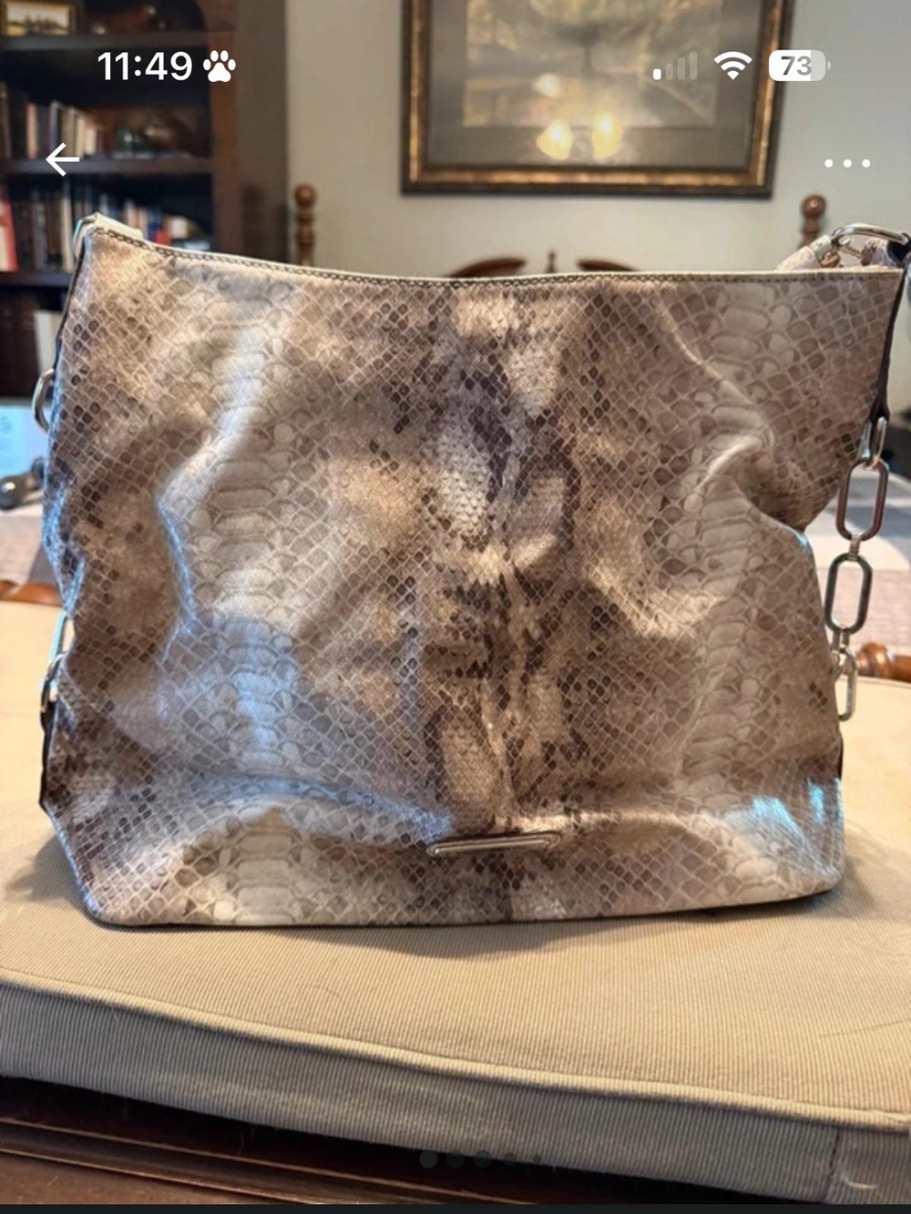 Women's Snake-Embossed Shoulder Bag